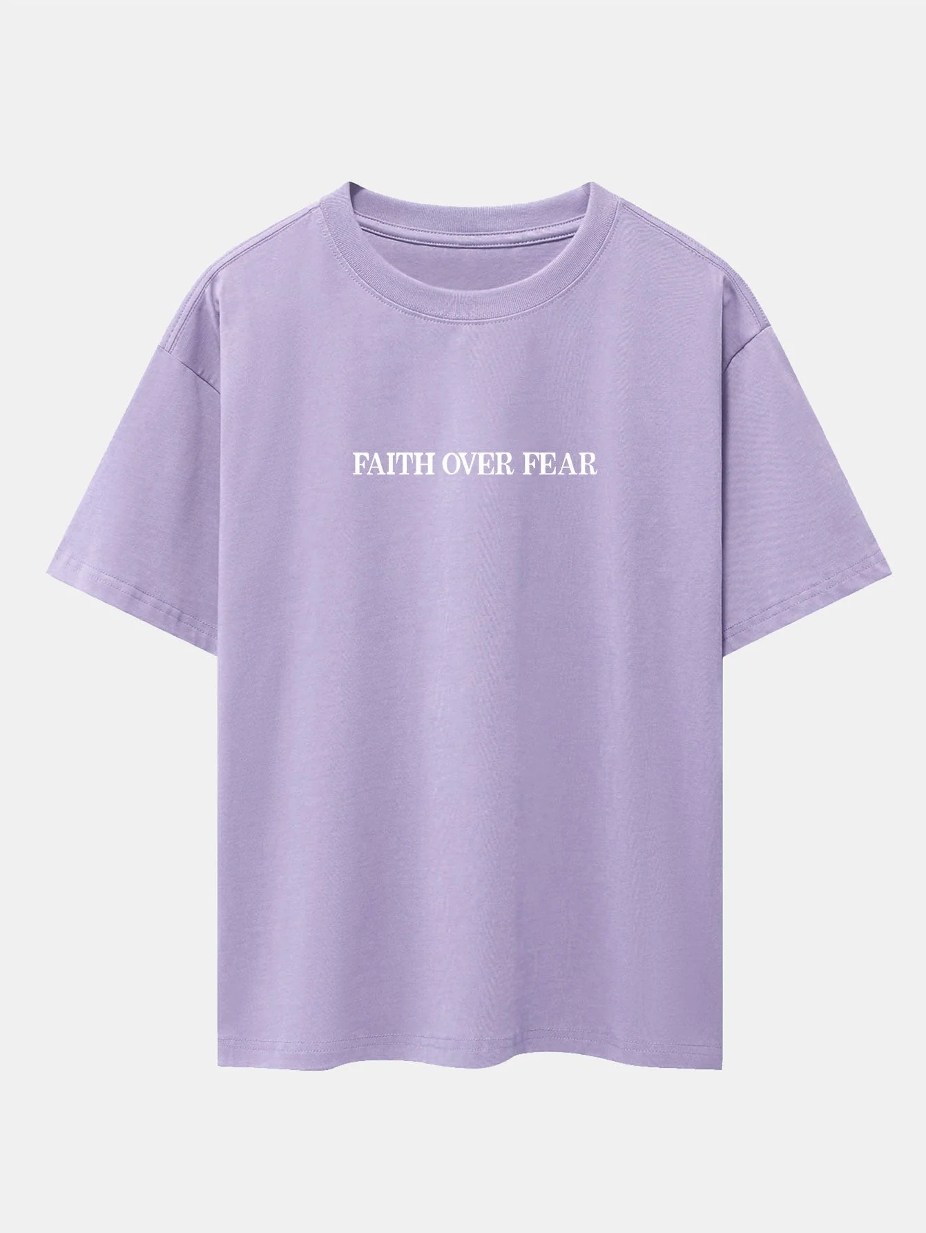 Norberto® | Faith Over Fear Print Drop Shoulder Oversize T-Shirt - Image 30