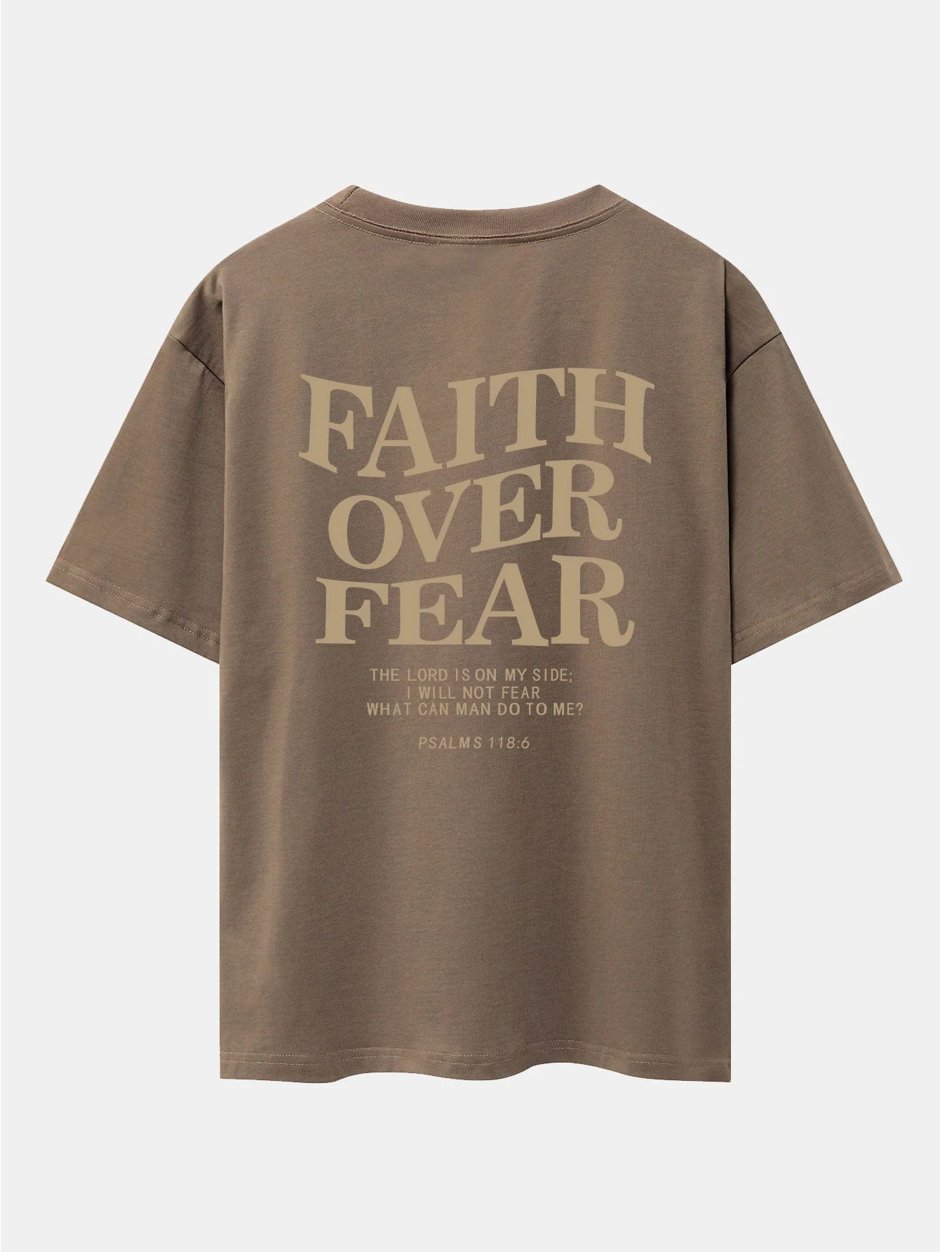 Norberto® | Faith Over Fear Print Drop Shoulder Oversize T-Shirt - Image 5