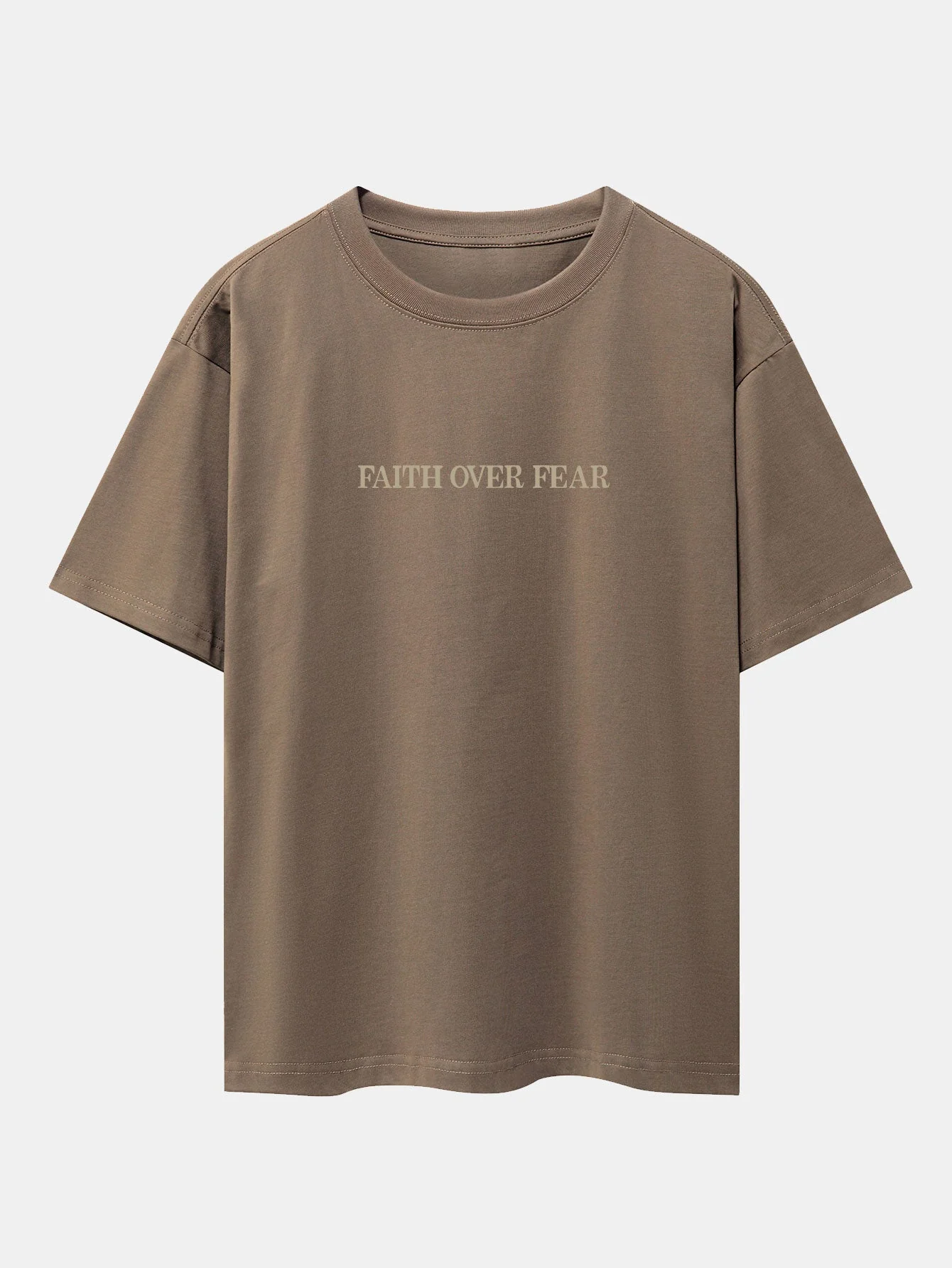 Norberto® | Faith Over Fear Print Drop Shoulder Oversize T-Shirt - Image 6