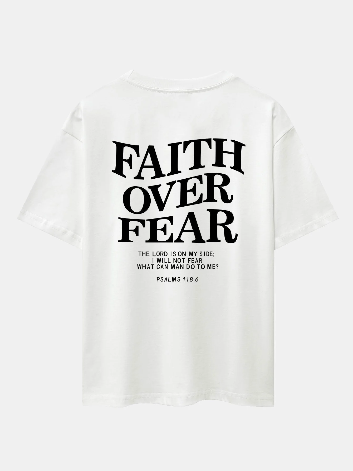 Norberto® | Faith Over Fear Print Drop Shoulder Oversize T-Shirt - Image 9