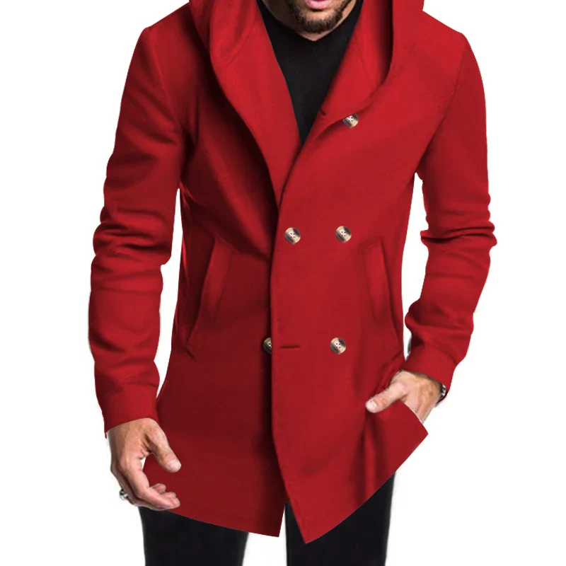 Numa | Men's Wool Coat with Hood - Double Breasted Warm & Elegant - Image 17