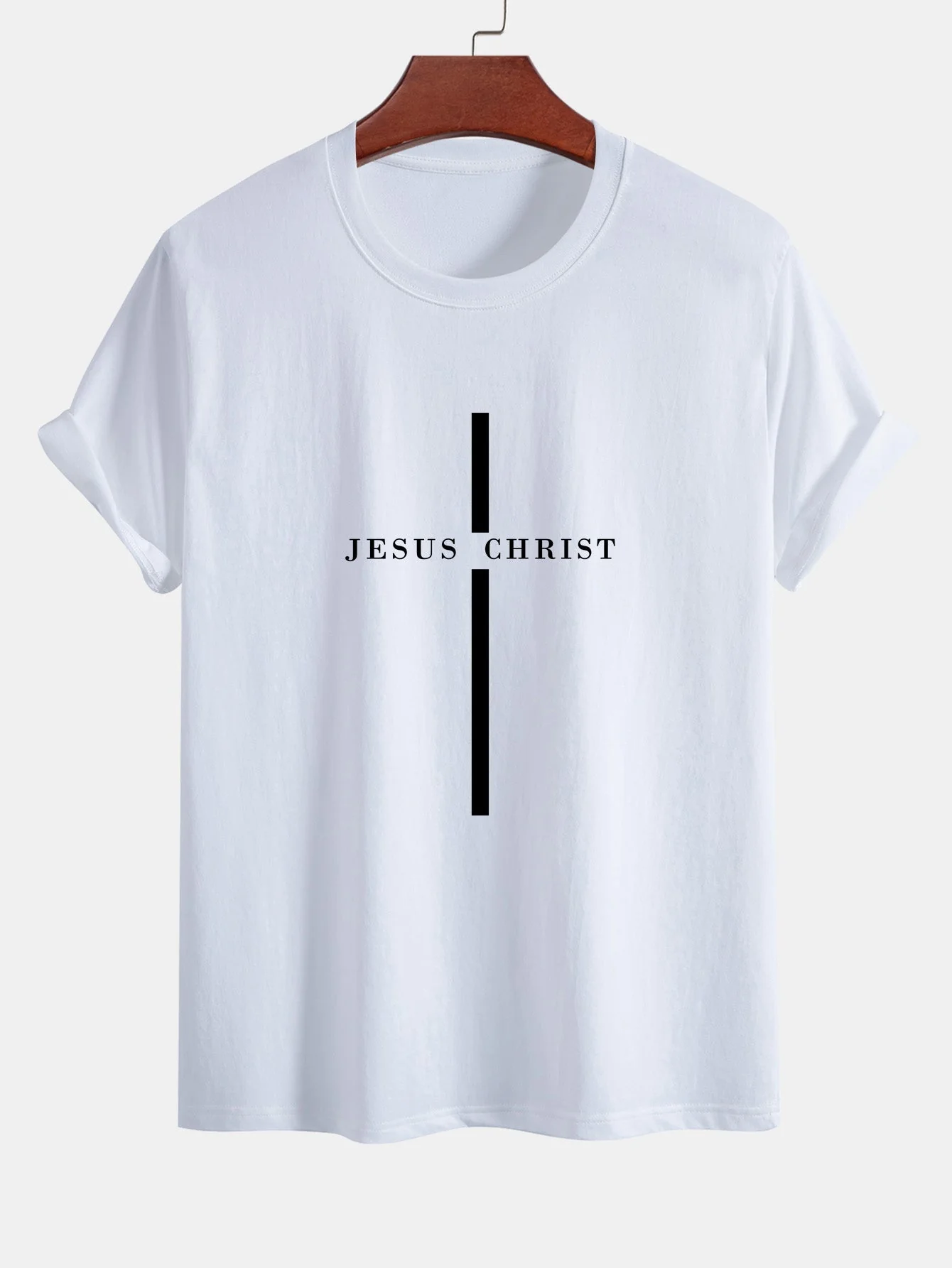 Odón® | Jesus Christ Stripe Print Cotton T-Shirt