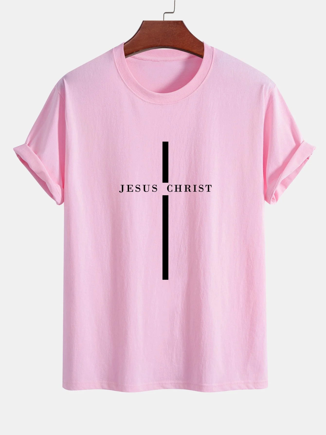 Odón® | Jesus Christ Stripe Print Cotton T-Shirt - Image 11