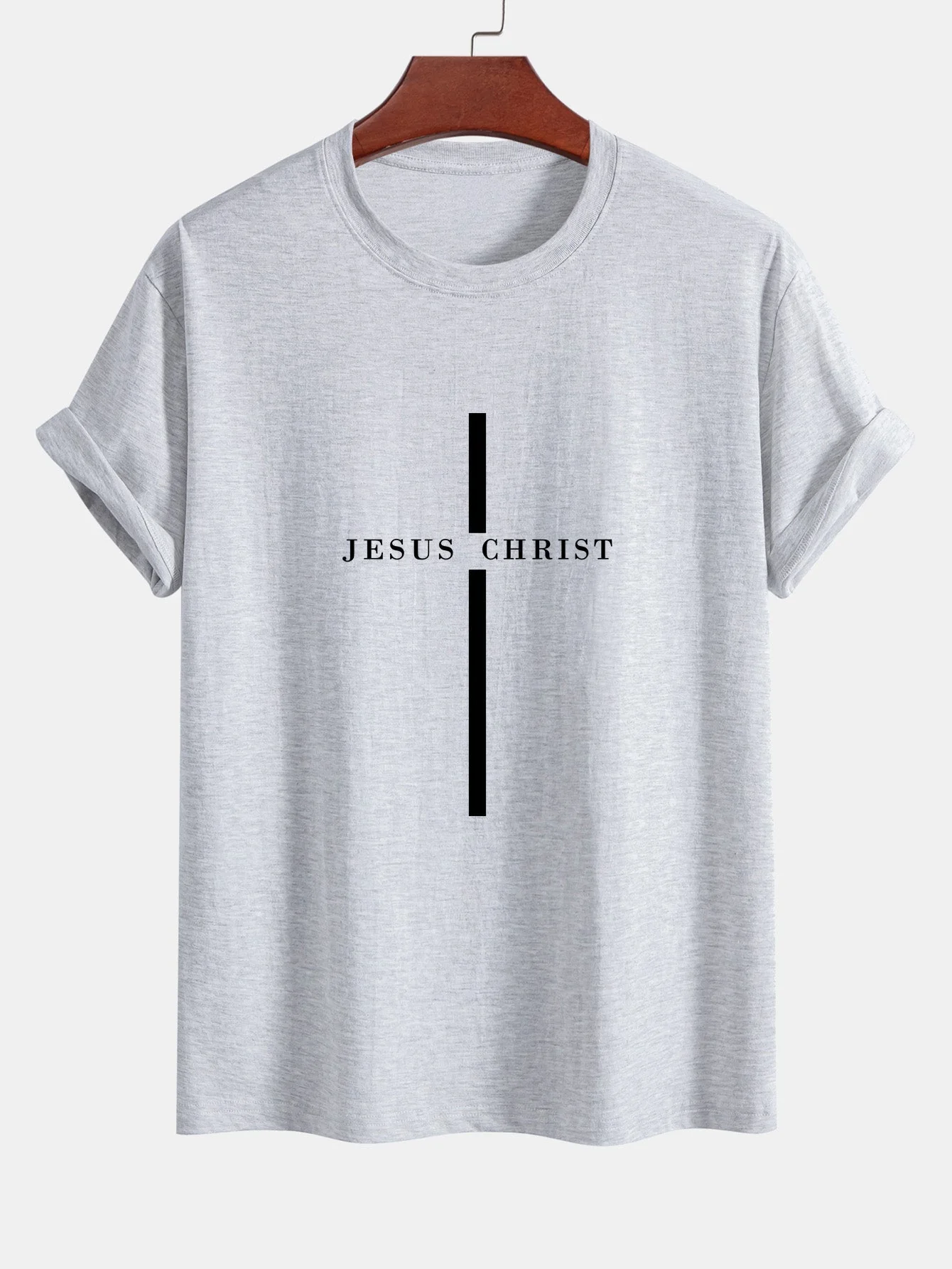 Odón® | Jesus Christ Stripe Print Cotton T-Shirt - Image 12