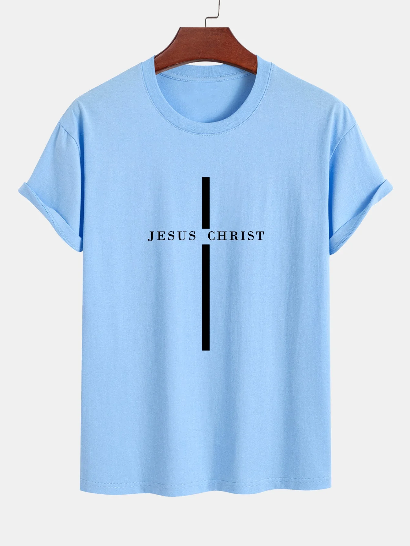 Odón® | Jesus Christ Stripe Print Cotton T-Shirt - Image 14