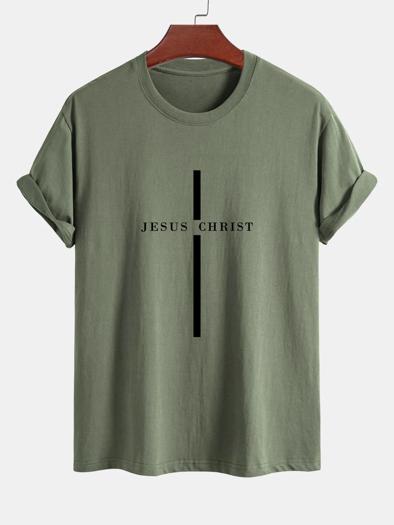 Odón® | Jesus Christ Stripe Print Cotton T-Shirt - Image 15