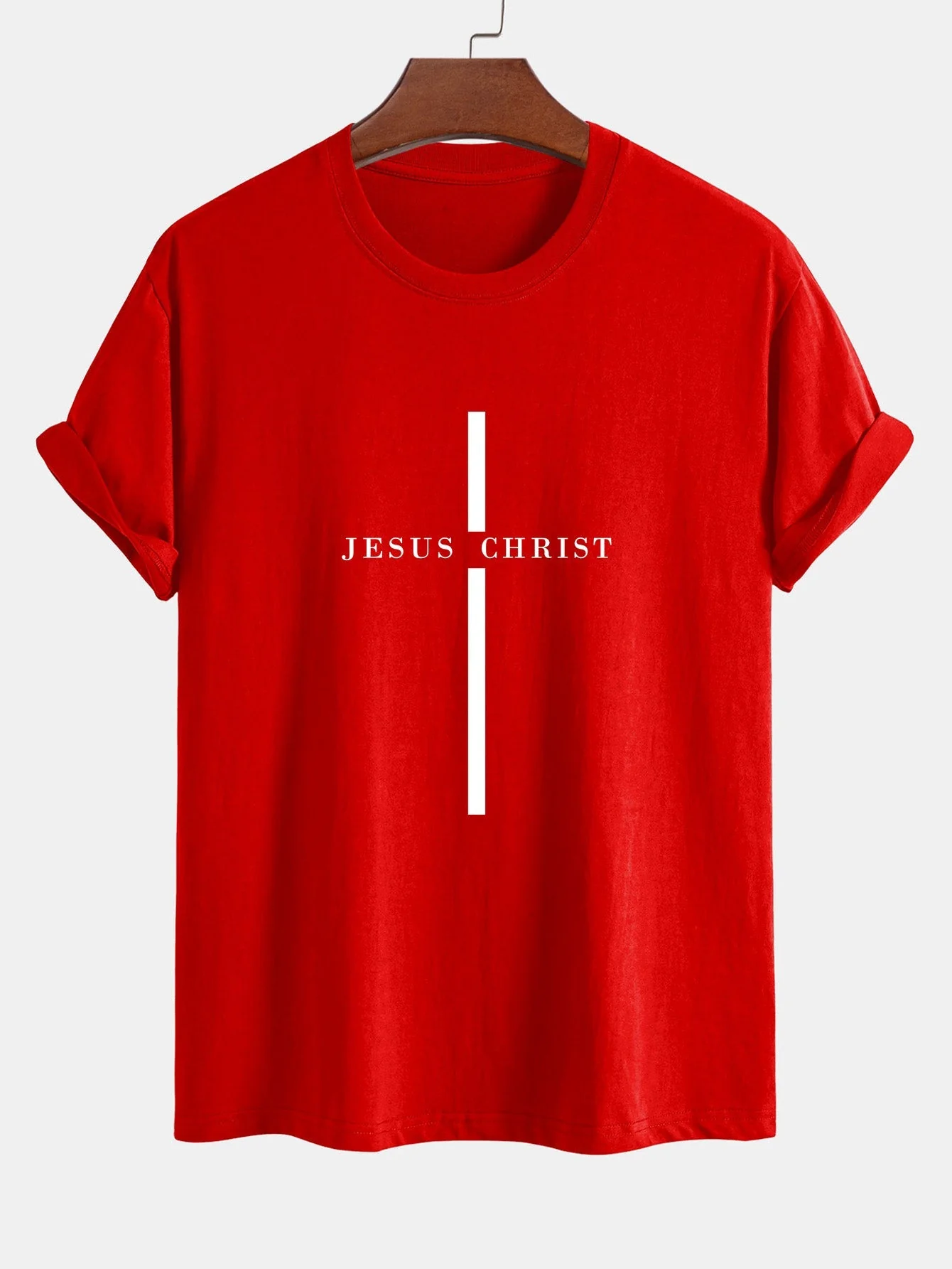 Odón® | Jesus Christ Stripe Print Cotton T-Shirt - Image 16