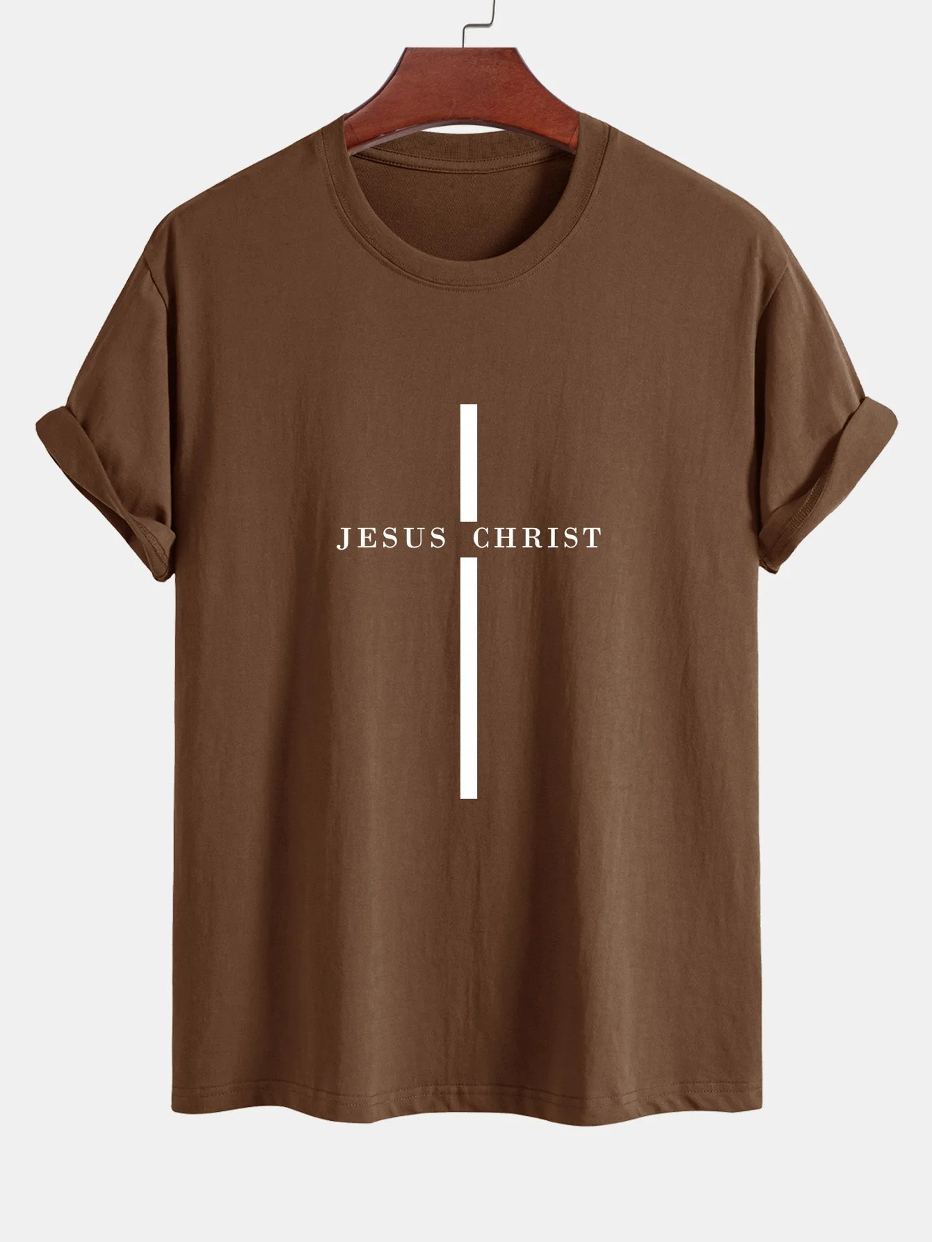 Odón® | Jesus Christ Stripe Print Cotton T-Shirt - Image 4