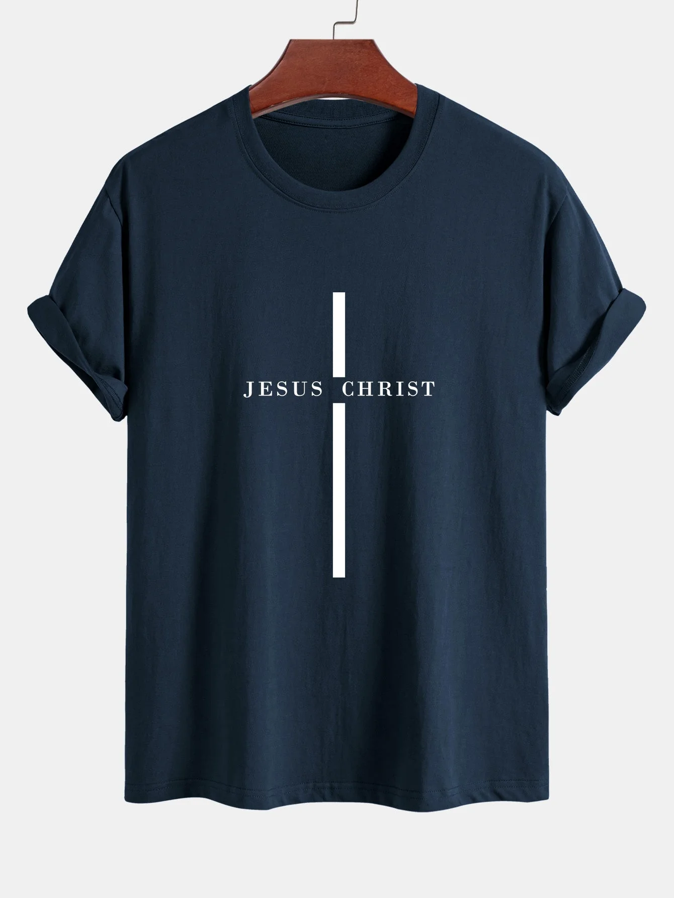 Odón® | Jesus Christ Stripe Print Cotton T-Shirt - Image 5
