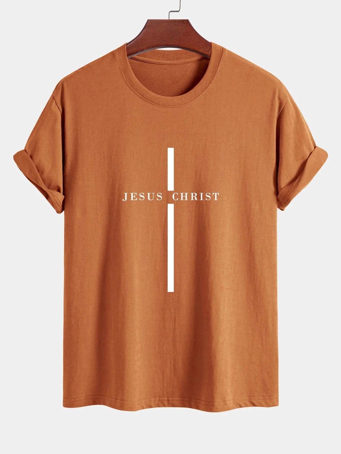 Odón® | Jesus Christ Stripe Print Cotton T-Shirt - Image 6