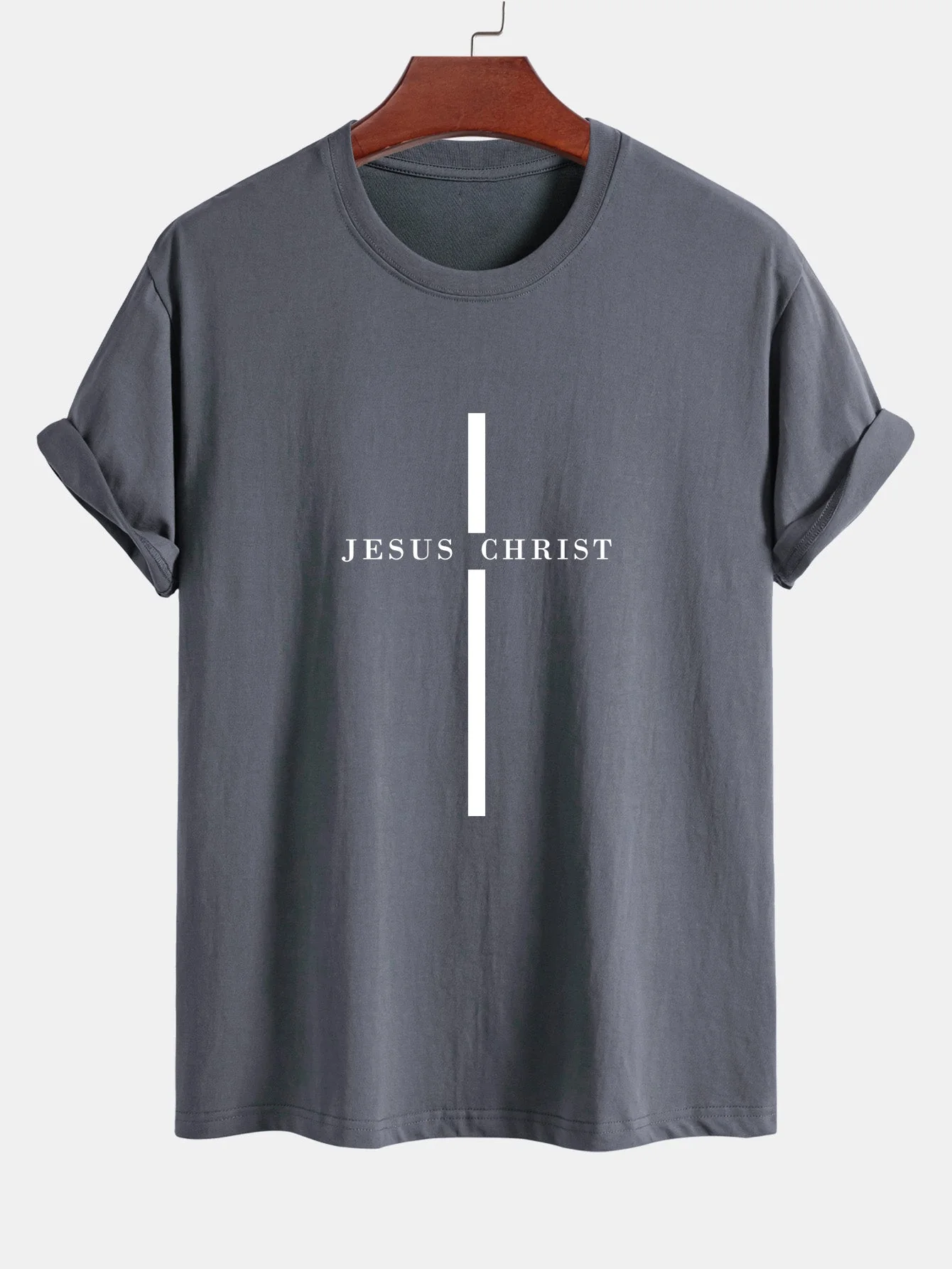 Odón® | Jesus Christ Stripe Print Cotton T-Shirt - Image 7