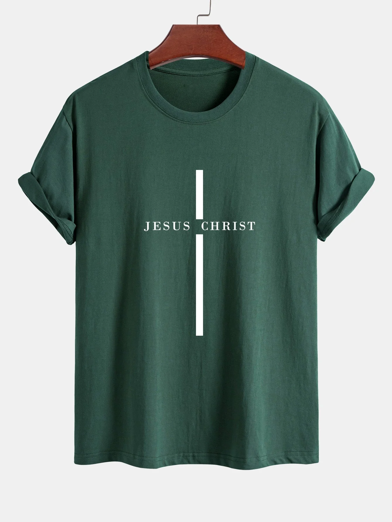 Odón® | Jesus Christ Stripe Print Cotton T-Shirt - Image 8