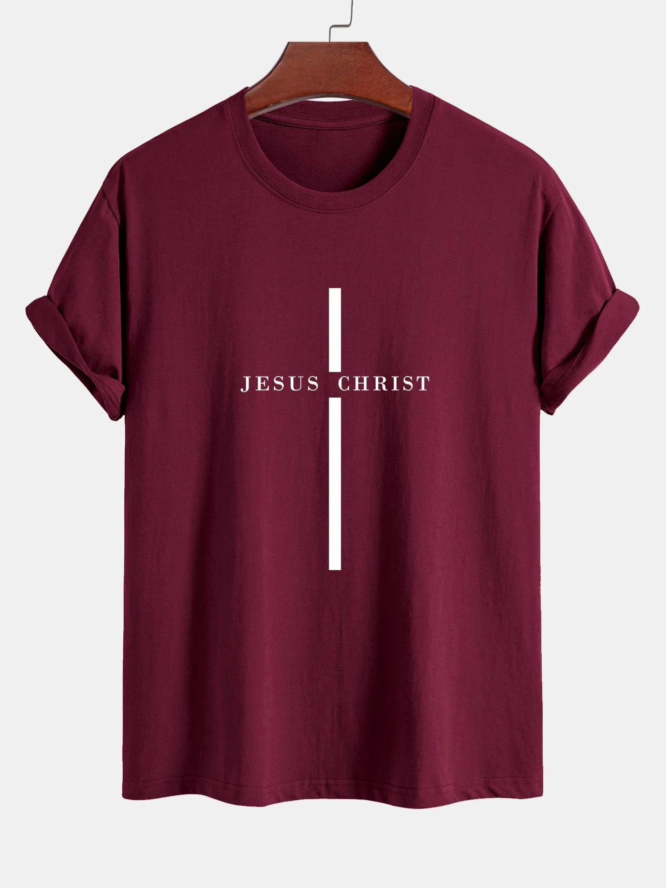 Odón® | Jesus Christ Stripe Print Cotton T-Shirt - Image 9