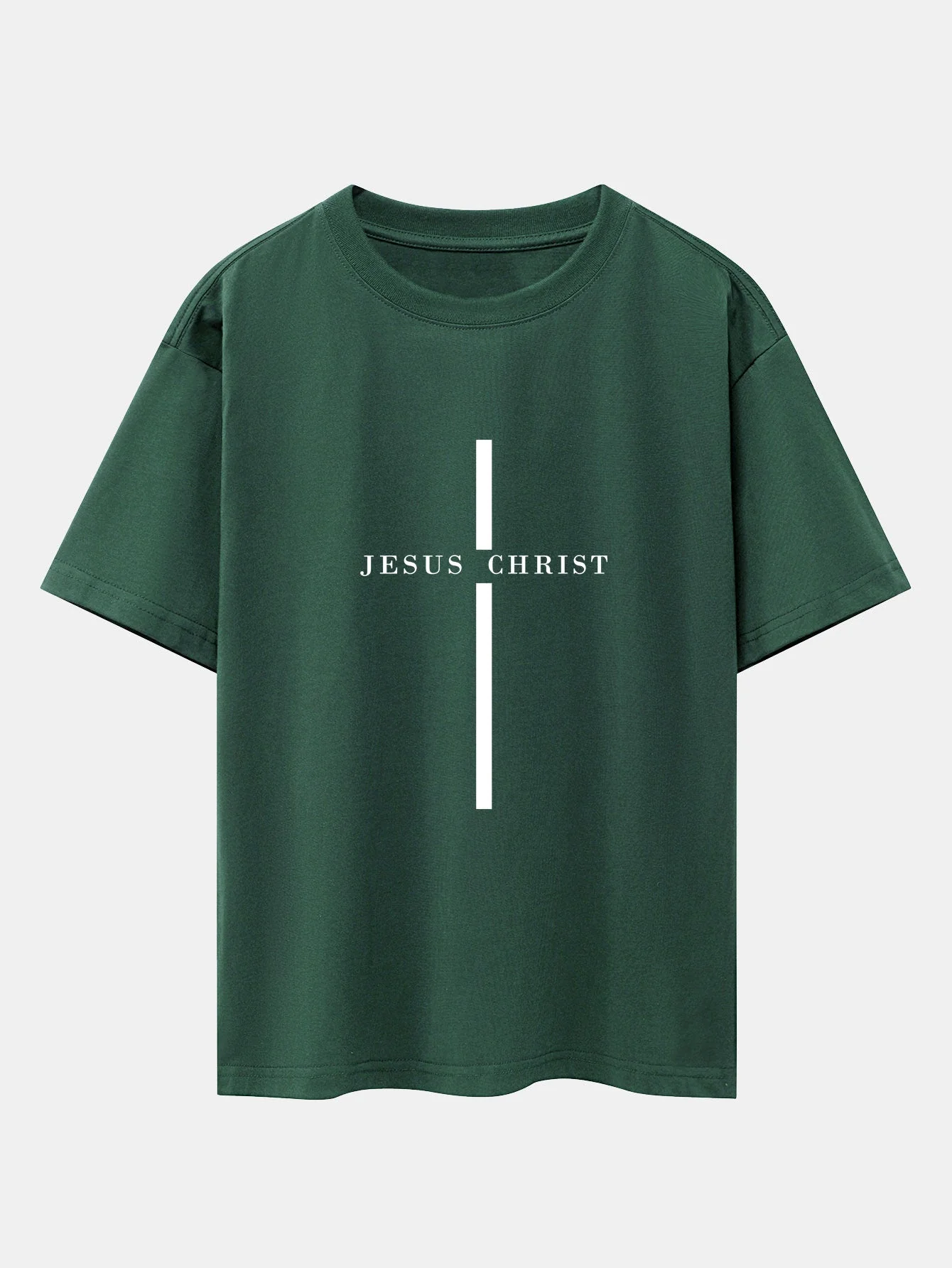 Olegario® | Jesus Christ Stripe Print Drop Shoulder Oversize T-Shirt - Image 12
