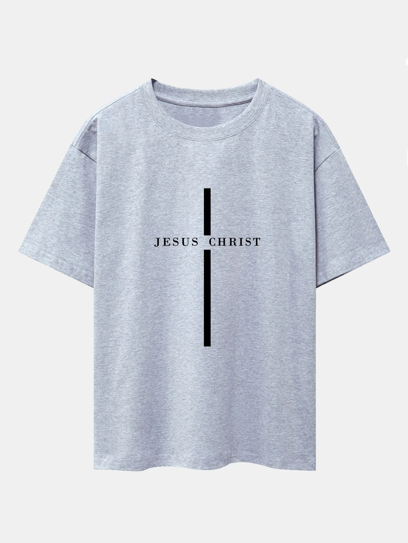 Olegario® | Jesus Christ Stripe Print Drop Shoulder Oversize T-Shirt - Image 14