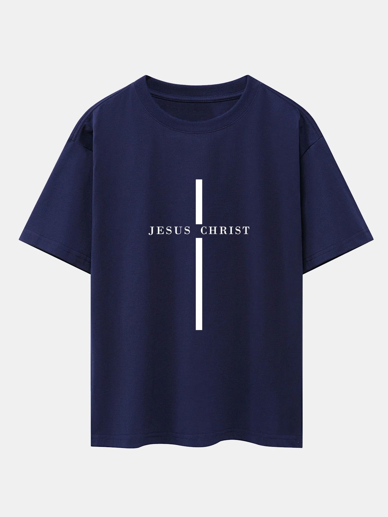 Olegario® | Jesus Christ Stripe Print Drop Shoulder Oversize T-Shirt - Image 4