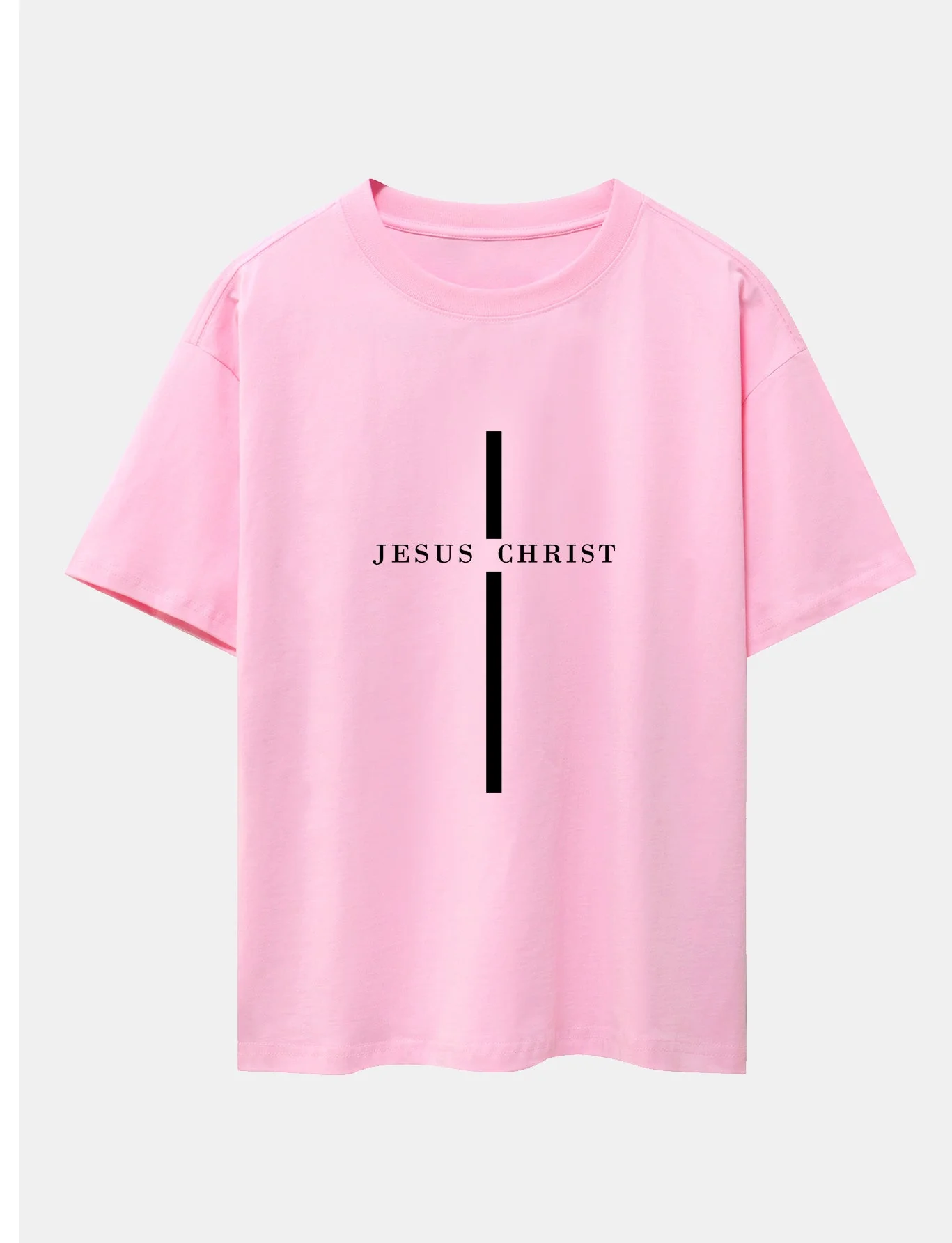 Olegario® | Jesus Christ Stripe Print Drop Shoulder Oversize T-Shirt - Image 5