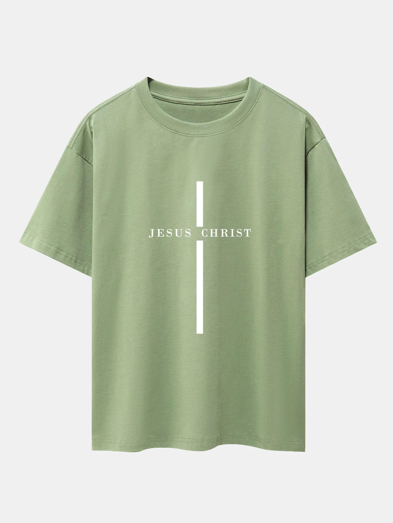 Olegario® | Jesus Christ Stripe Print Drop Shoulder Oversize T-Shirt - Image 6