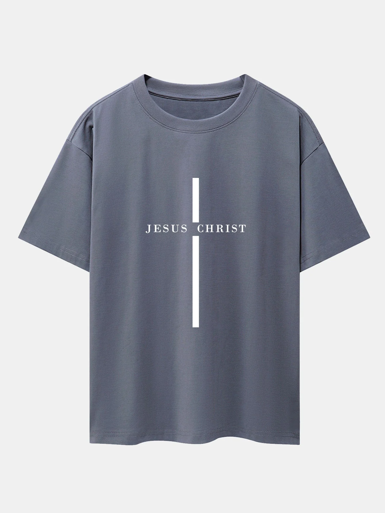 Olegario® | Jesus Christ Stripe Print Drop Shoulder Oversize T-Shirt - Image 7
