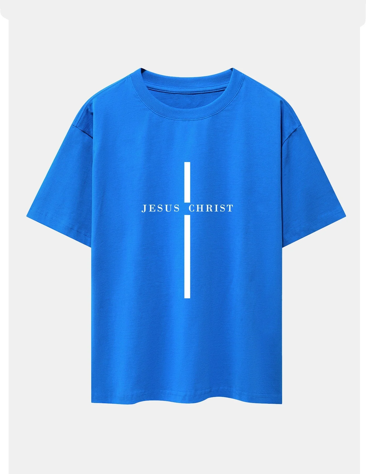 Olegario® | Jesus Christ Stripe Print Drop Shoulder Oversize T-Shirt - Image 9