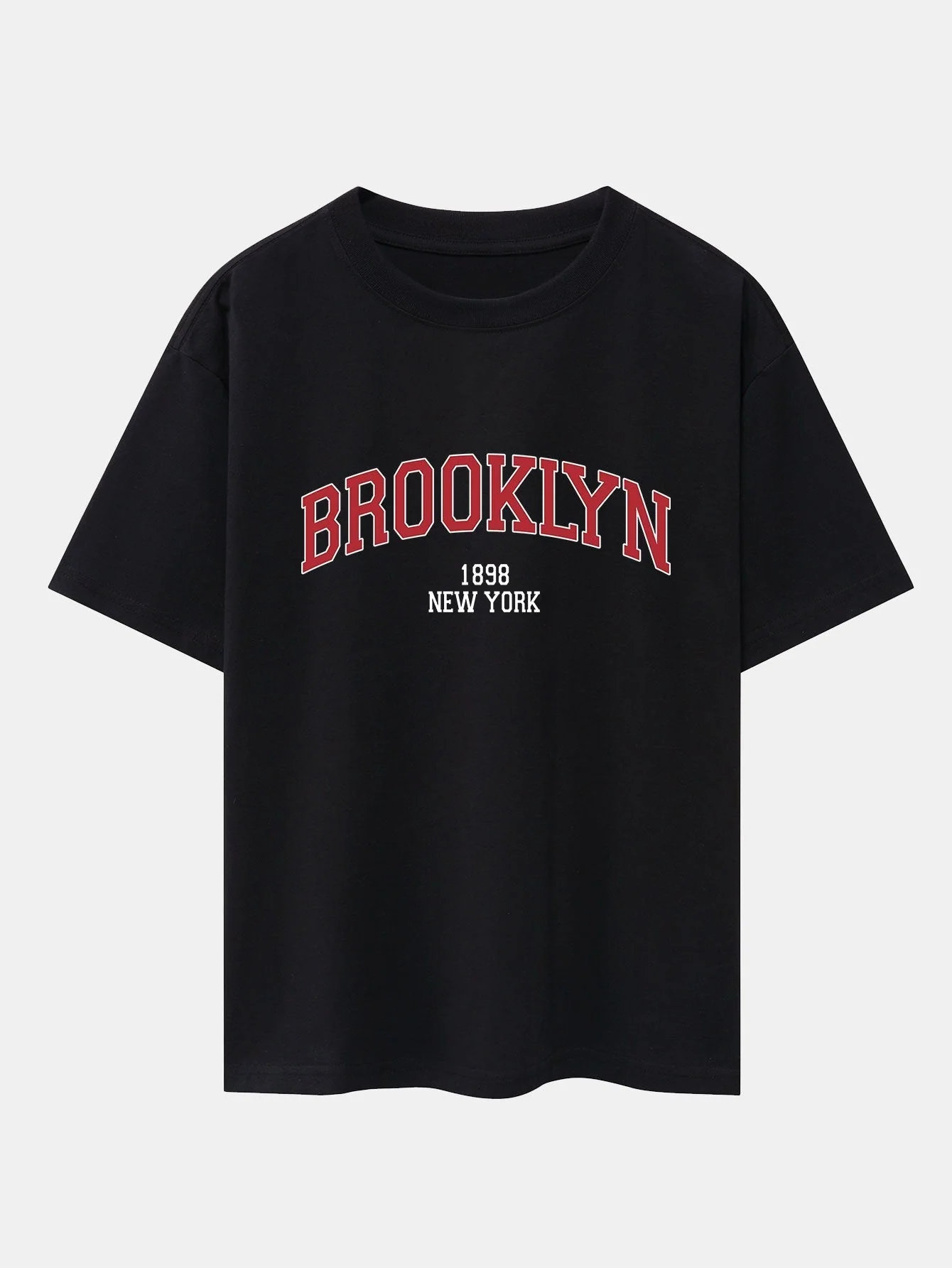 Olimpio® | Brooklyn Print Drop Shoulder Oversize T-Shirt & Jersey Shorts - Image 3