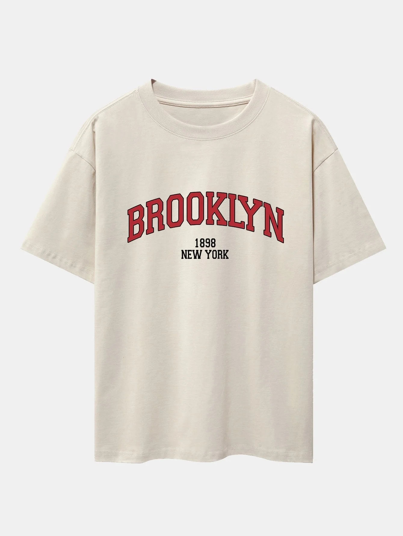 Olimpio® | Brooklyn Print Drop Shoulder Oversize T-Shirt & Jersey Shorts - Image 4