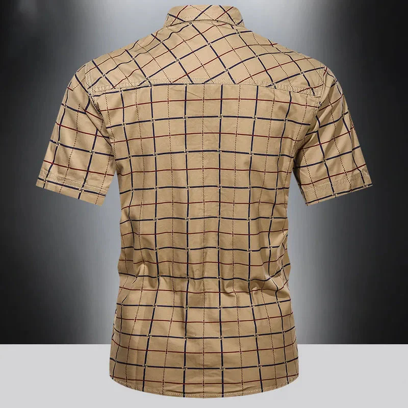 Olin | Elegant short-sleeved plaid shirt - Image 6