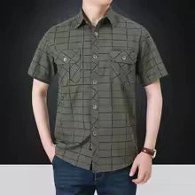 Olin | Elegant short-sleeved plaid shirt - Image 7
