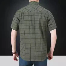 Olin | Elegant short-sleeved plaid shirt - Image 8