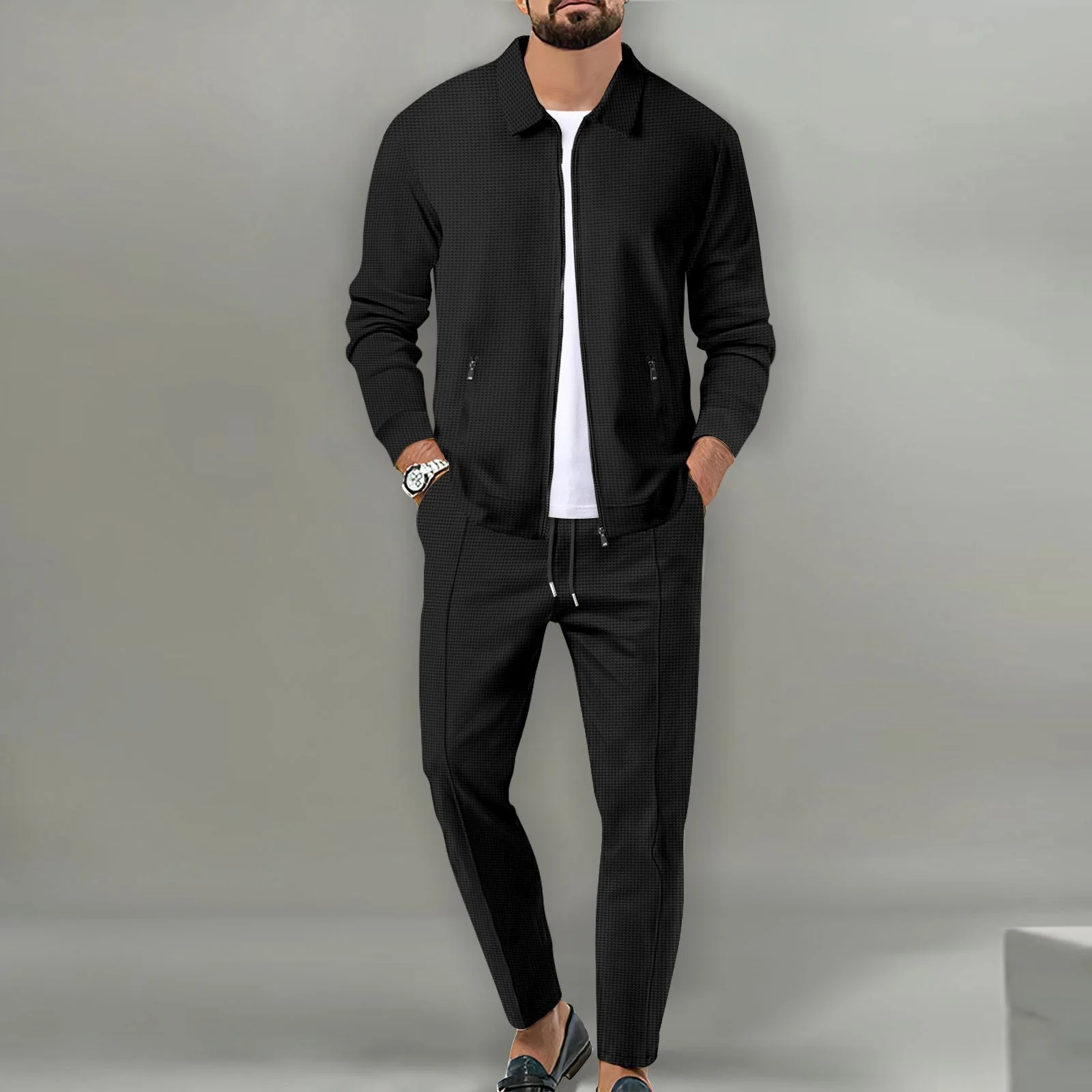 Oliver® | 2-piece set with long pants and jacket with zipper