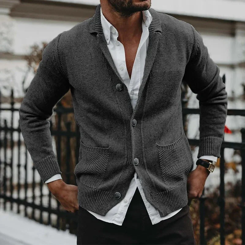 Oliver® | Knitted sweater with pockets and buttons - Image 3