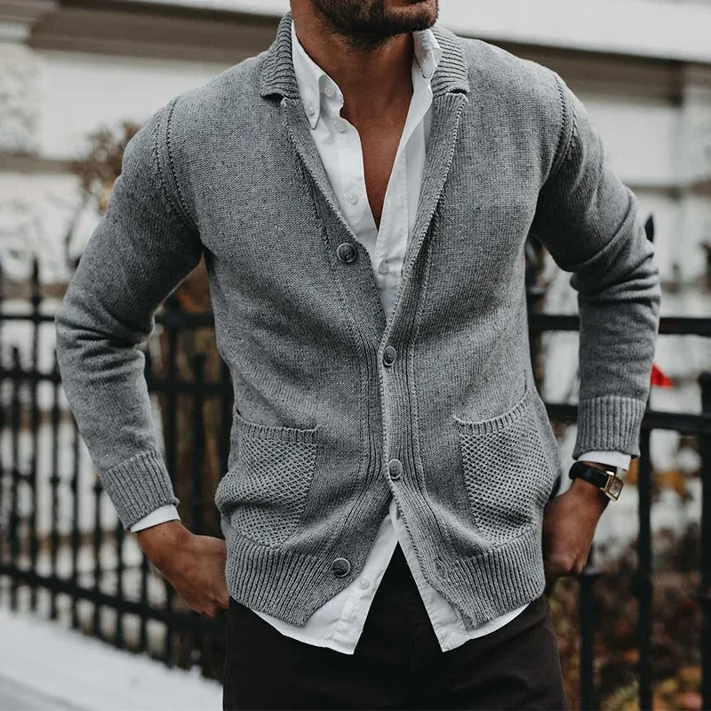 Oliver® | Knitted sweater with pockets and buttons - Image 4
