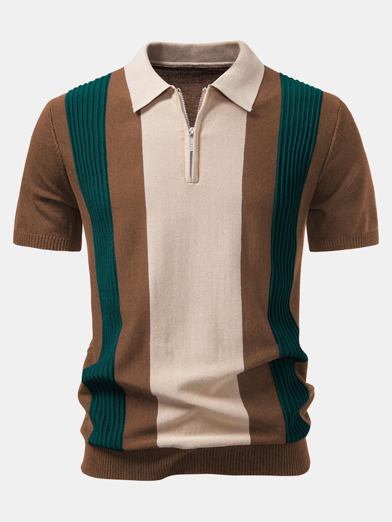Oliver | Textured Color Block Knit Polo - Image 3