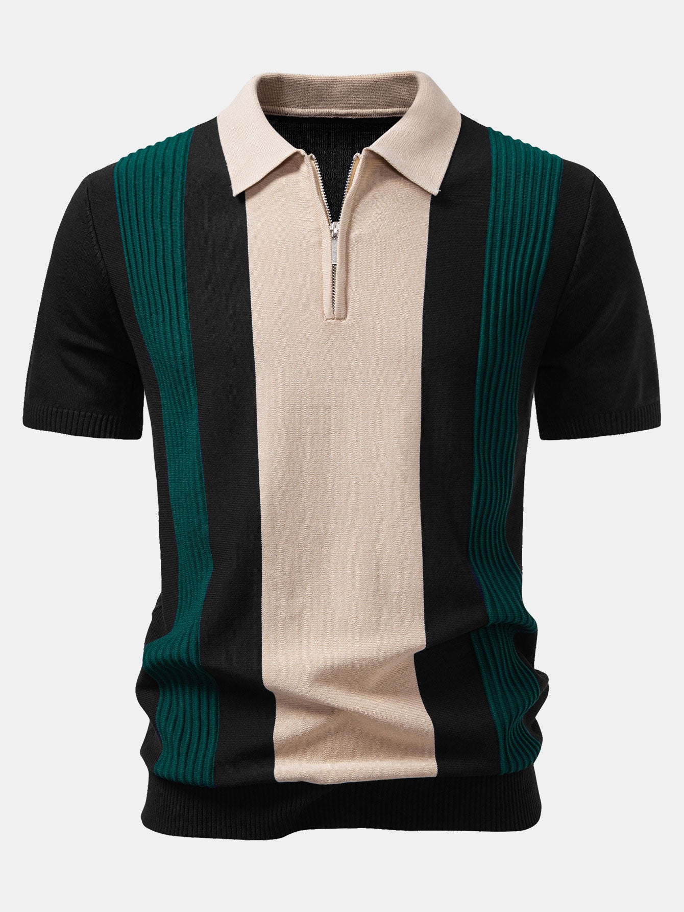 Oliver | Textured Color Block Knit Polo - Image 4