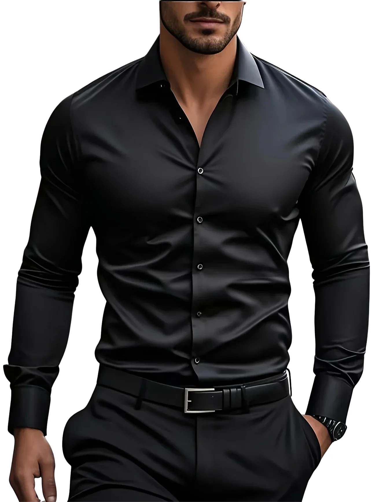 Omar | Elegant long-sleeved button-down shirt