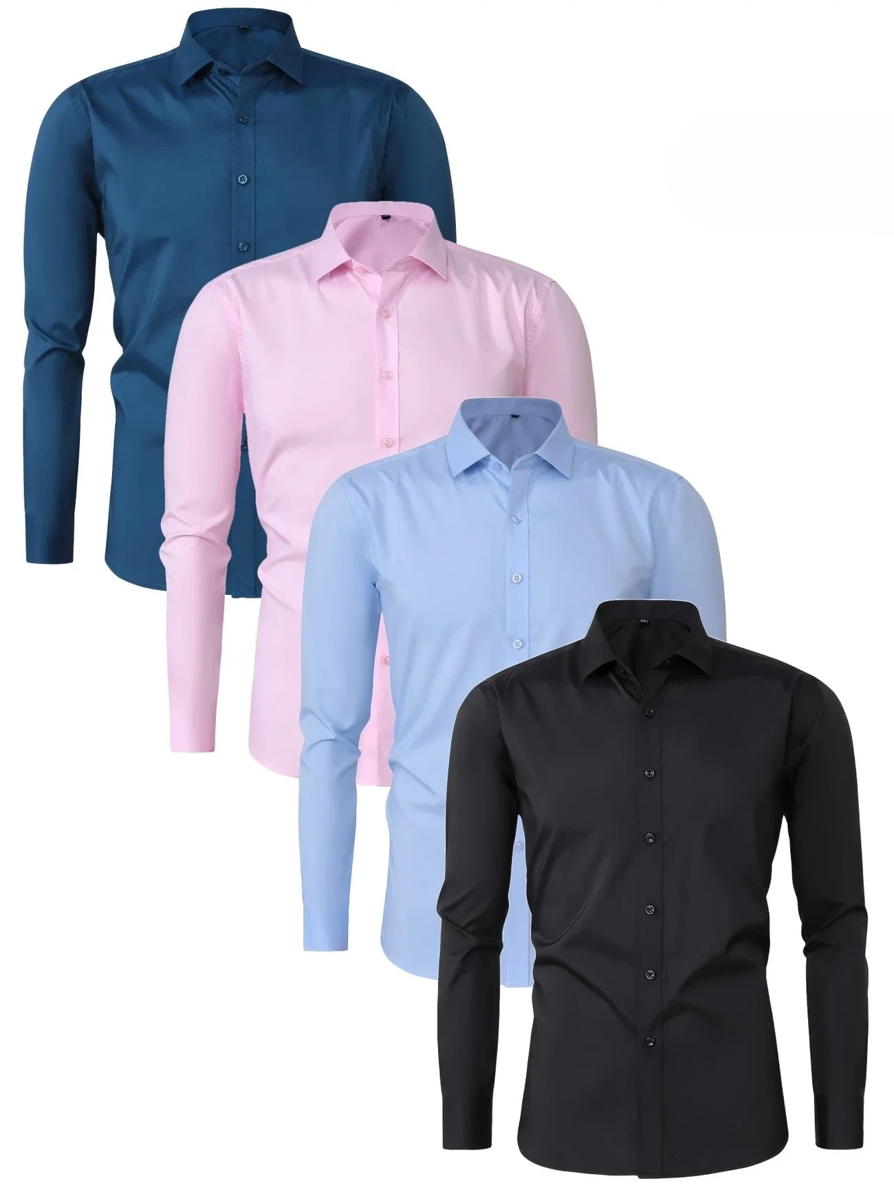 Omar | Elegant long-sleeved button-down shirt - Image 38