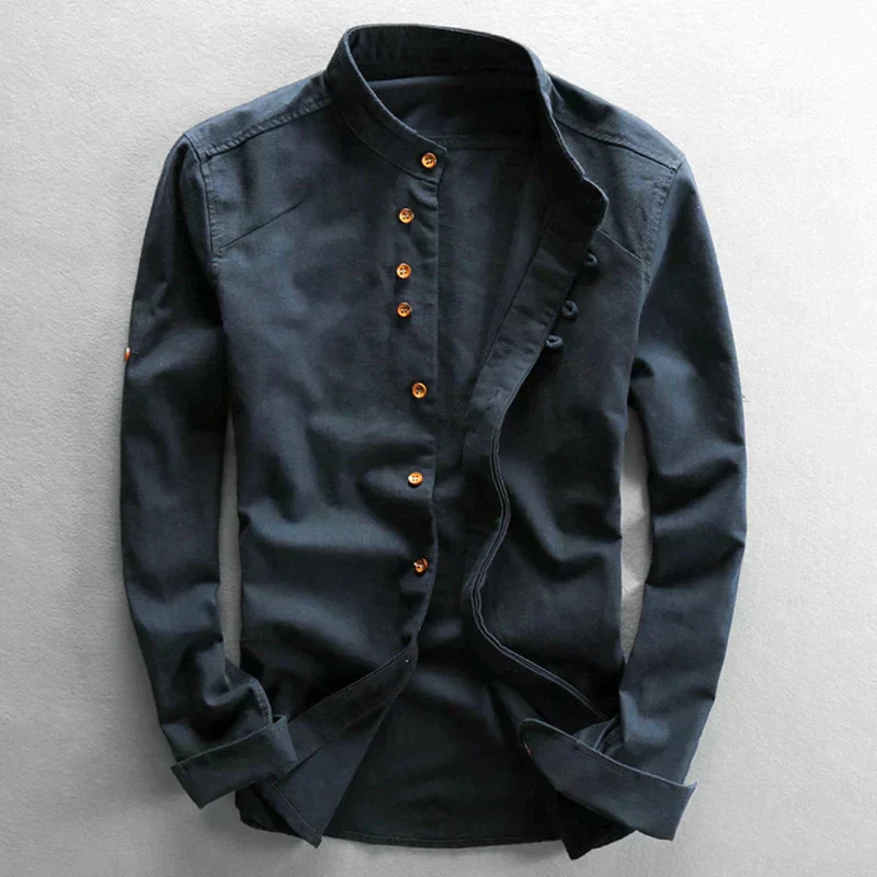 Orfeo | Men's Casual Shirt Japanese Style Slim Fit - Image 8