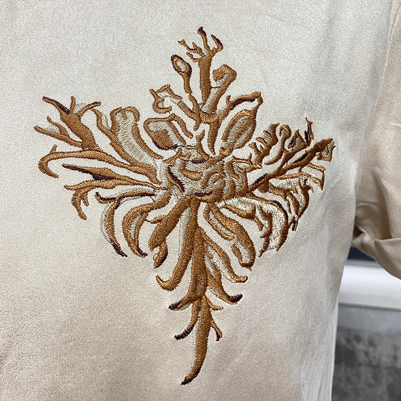 Orin | Men'S Spring And Summer New Fashion Retro Western Cowboy Style Suede Embroidery Slim Lapel Short-Sleeved Shirt - Image 6