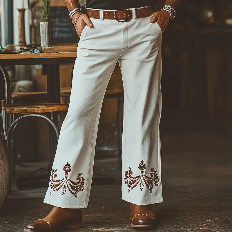 Orlando | Men'S Western Cowboy Style Embroidered Straight Pants - Image 2