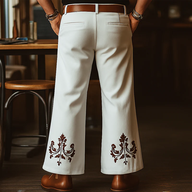 Orlando | Men'S Western Cowboy Style Embroidered Straight Pants - Image 3