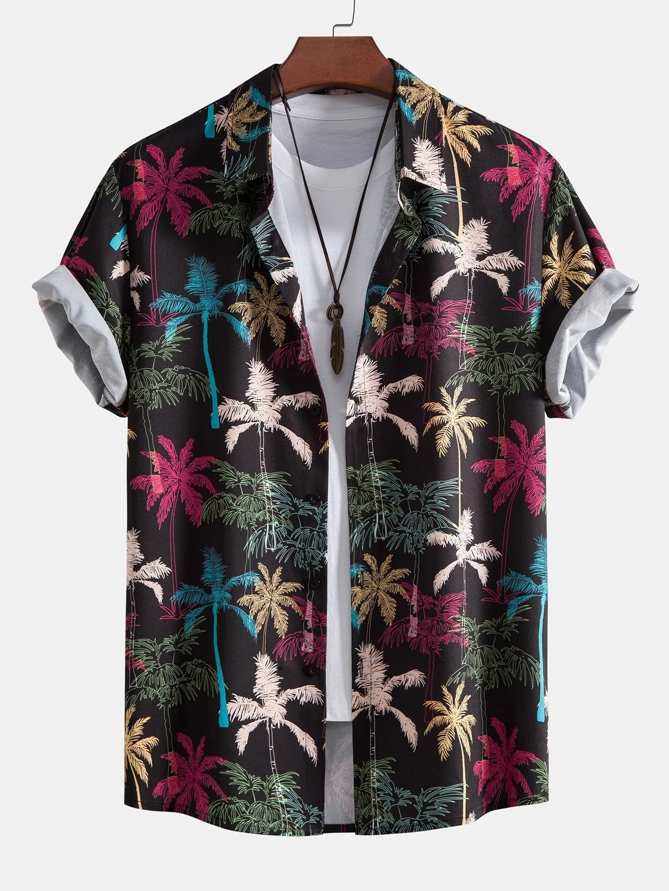 Osvaldo® | Palm Tree Print Button Up Shirt & Swim Shorts - Image 2