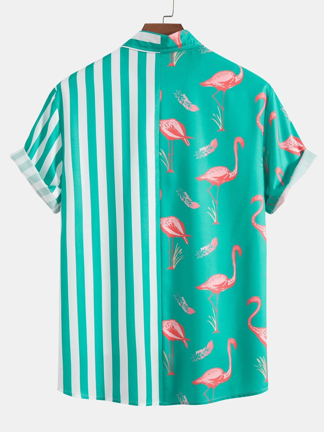 Otalvaro® | Flamingo Stripe Panel Shirt & Swim Shorts - Image 8