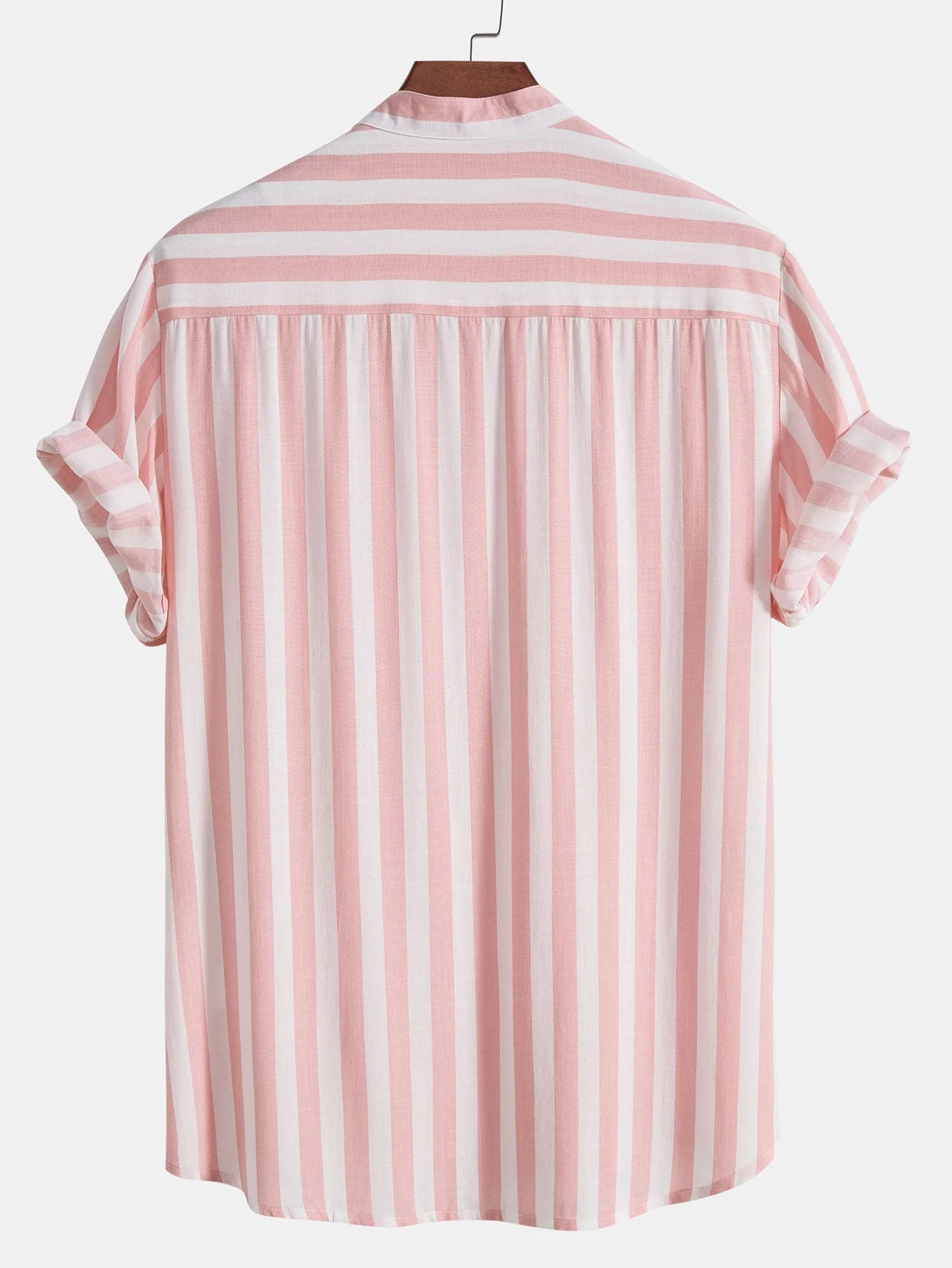 Otelo® | Striped Stand Collar Shirt & Swim Shorts - Image 6