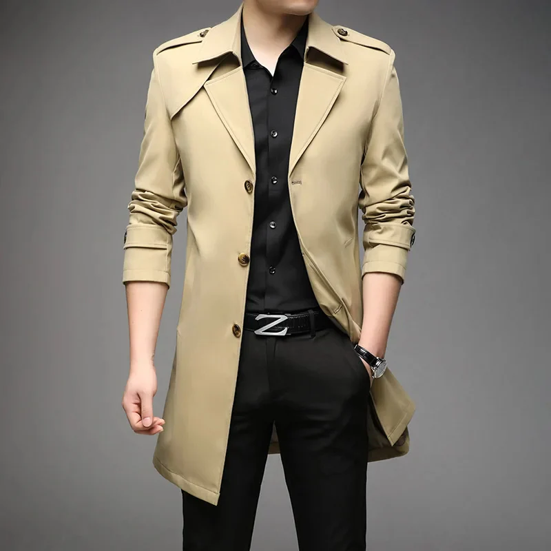 Otis | Elegant men's trench coat – classic coat with shoulder details - Image 10