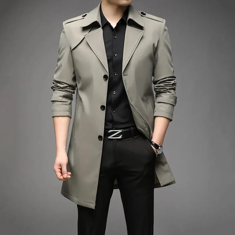 Otis | Elegant men's trench coat – classic coat with shoulder details - Image 12