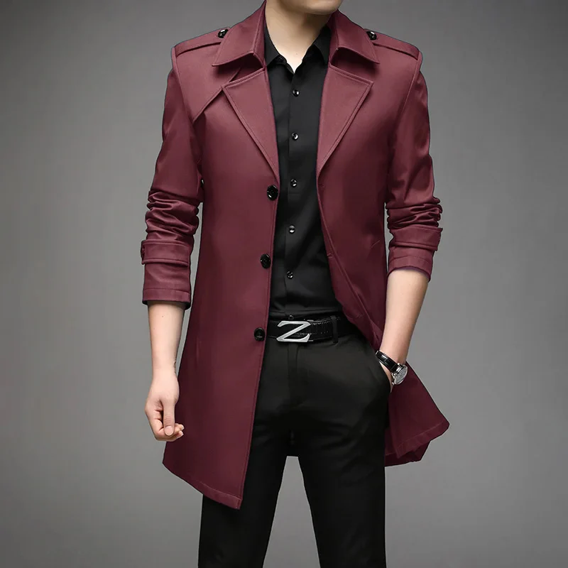 Otis | Elegant men's trench coat – classic coat with shoulder details - Image 9