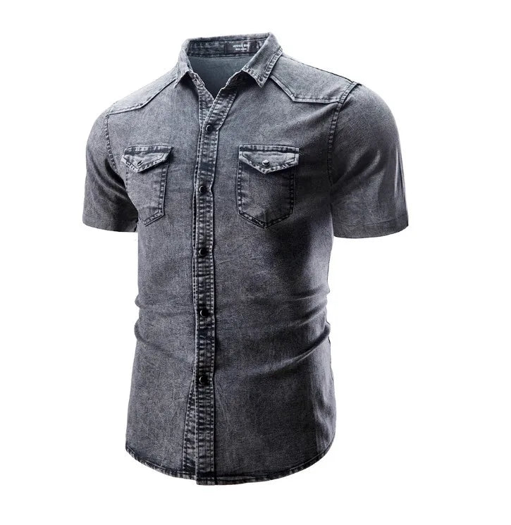 Otter | Short-sleeved denim shirt with pocket - Image 4