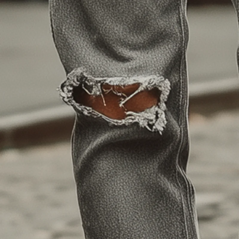 Otto | Men'S Summer Fashion Washed Ripped Jeans - Image 3
