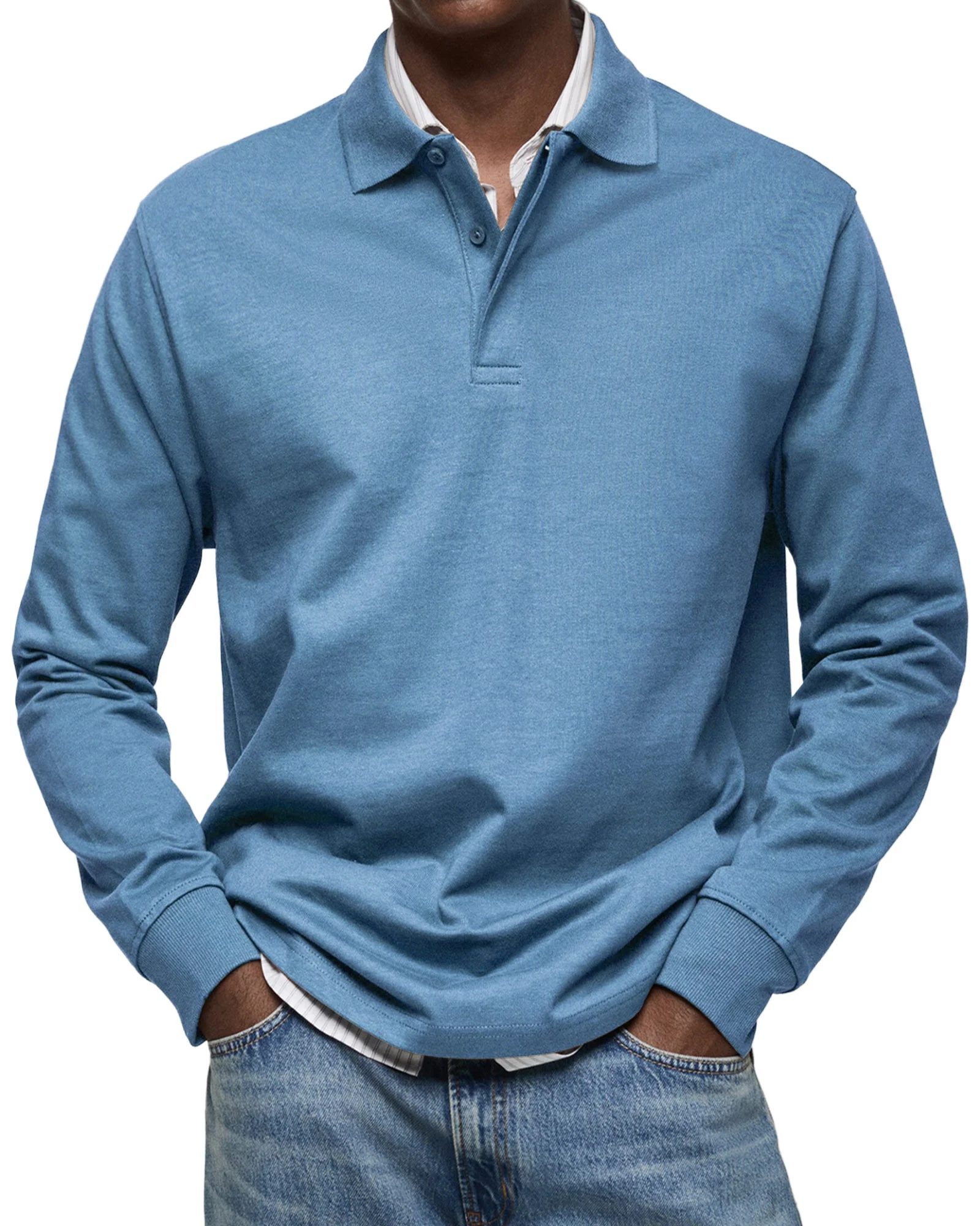 Owen® | Elegant Long-Sleeved Polo Shirt - Image 2