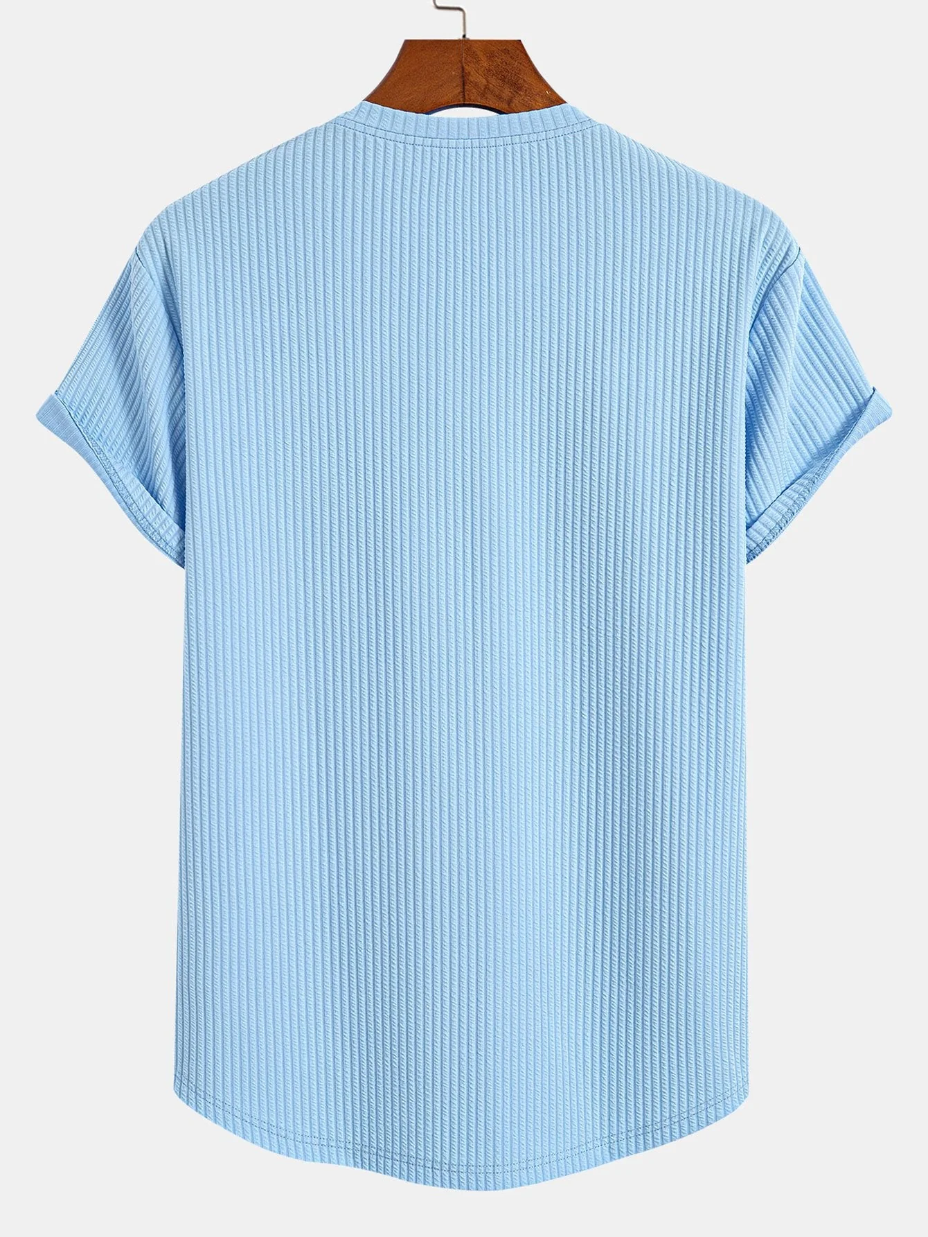 Owen® | Muscle Fit Notch Ribbed Arc Hem T-Shirt - Image 4